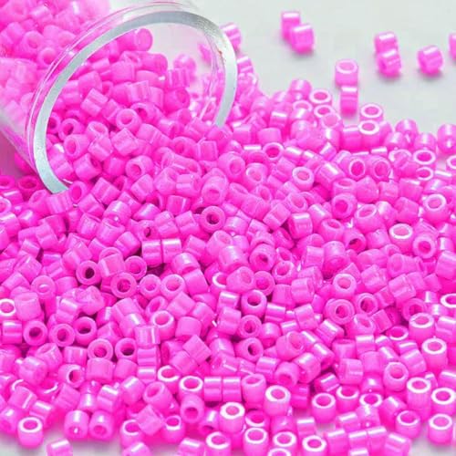 2000 Stück/Tube, 1,3 x 1,6 mm, metallische, undurchsichtige Glasperlen, 11/0, lose Abstandsperlen für Handarbeiten, Schmuckherstellung, Nähen, 009, 2000 Stück, 10 g Tube von BSGUZ