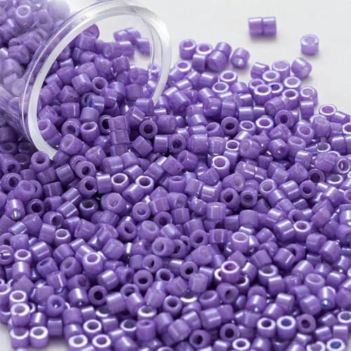 2000 Stück/Tube, 1,3 x 1,6 mm, metallische, undurchsichtige Glasperlen, 11/0, lose Abstandsperlen für Handarbeiten, Schmuckherstellung, Nähen, 019, 2000 Stück, 10 g Tube von BSGUZ