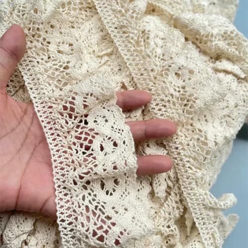 2025 Bestes beigefarbenes Baumwoll-Häkel-Stretch-Spitzenband, DIY-Kleidung, Manschettenkragen, Rock, Heimtextilien, Vorhang, Augenbrauen, Nähmaterial, beige, 1 Yard 2025 Bestes beigefarbenes Baumwoll-Häkel-Stretch-Spitzenband, DIY-Kleidung, Manschettenkragen, Rock, Heimtextilien, Vorhang, Augenbrauen, Nähmaterial, beige, 1 Yard von BSGUZ
