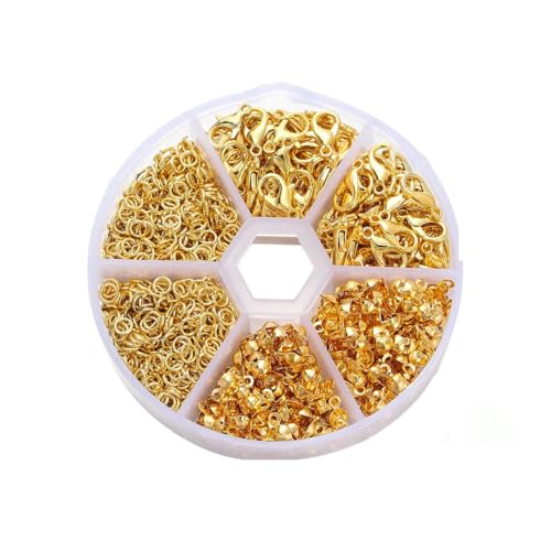 210–400 Stück/Box, Schmuckherstellungs-Sets mit Karabinerverschluss, offene Biegeringe, End-Quetschperlen, Box, handgefertigte DIY-Armband-Halsketten-Befunde, Stil 01 von BSGUZ