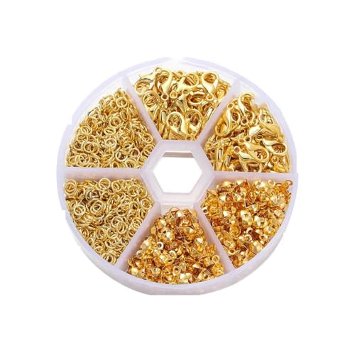 210–400 Stück/Box, Schmuckherstellungs-Sets mit Karabinerverschluss, offene Biegeringe, End-Quetschperlen, Box, handgefertigte DIY-Armband-Halsketten-Befunde, Stil 02 von BSGUZ
