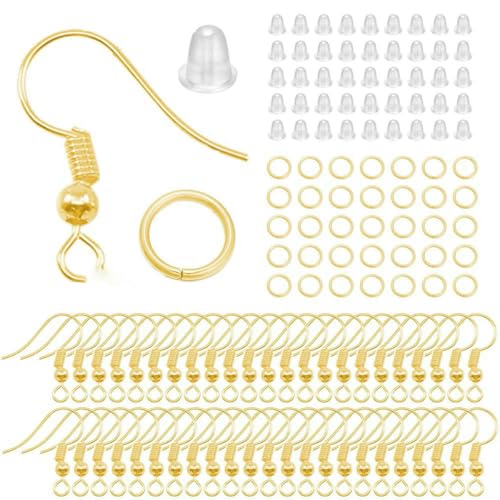 210–400 Stück/Box Schmuckherstellungs-Kits mit Karabinerverschluss, offene Biegeringe, End-Crimps, Perlenbox, handgefertigte DIY-Armband-Halsketten-Befunde, Gold von BSGUZ