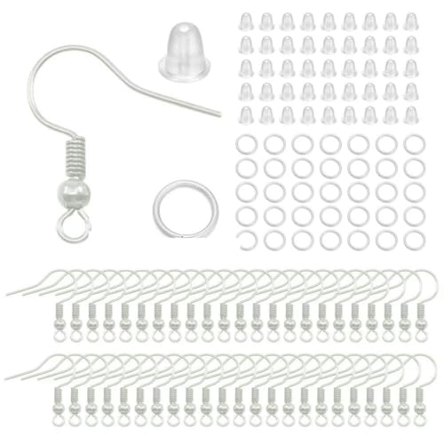 210–400 Stück/Box Schmuckherstellungs-Kits mit Karabinerverschluss, offene Biegeringe, End-Crimps, Perlenbox, handgefertigte DIY-Armband-Halsketten-Befunde, Silber von BSGUZ