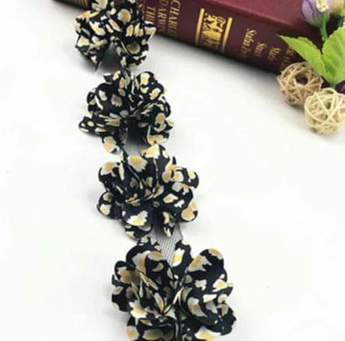 24 Blumen (ca. 2 Meter) 33 Farben 6 cm Breite 3D Chiffon Blumen DIY Spitzenbesatz Spitzenband Dekoration Kleidung Accessoires-XF05-6-24 BLUMEN von BSGUZ