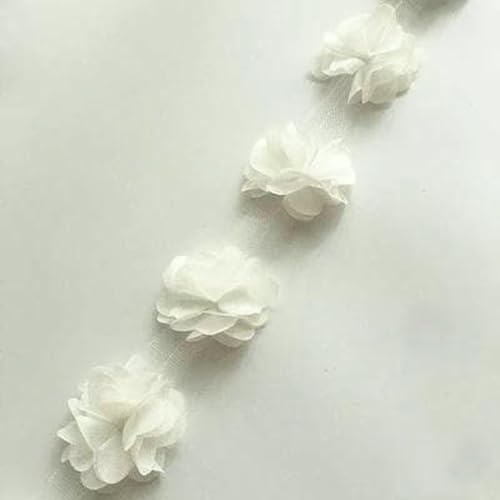 24 Blumen (ca. 2 Yards) 33 Farben 6 cm Breite 3D Chiffon Blumen DIY Spitzenbesatz Spitzenband Dekoration Kleidung Zubehör-2-24 BLUMEN von BSGUZ