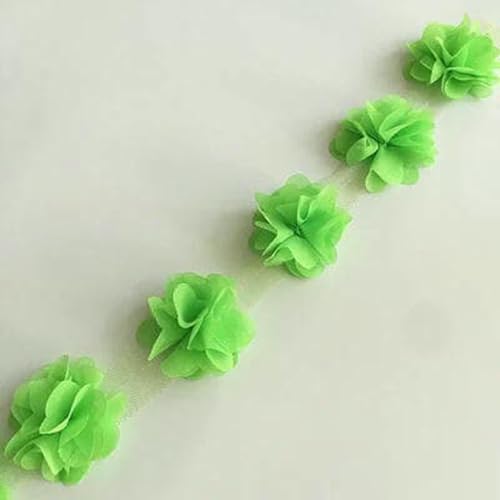 24 Blumen (ca. 2 Yards) 33 Farben 6 cm Breite 3D Chiffon Blumen DIY Spitzenbesatz Spitzenband Dekoration Kleidung Zubehör-23-24 BLUMEN von BSGUZ