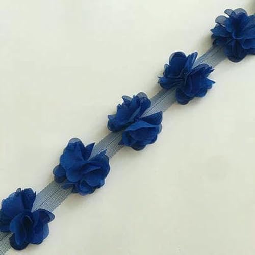24 Blumen (ca. 2 Yards) 33 Farben 6 cm Breite 3D Chiffon Blumen DIY Spitzenbesatz Spitzenband Dekoration Kleidung Zubehör-29-24 BLUMEN von BSGUZ