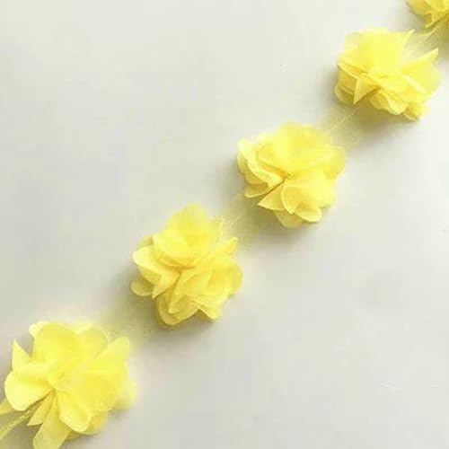 24 Blumen (ca. 2 Yards) 33 Farben 6 cm Breite 3D Chiffon Blumen DIY Spitzenbesatz Spitzenband Dekoration Kleidung Zubehör-8-24 BLUMEN von BSGUZ