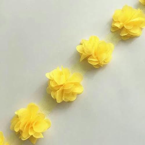 24 Blumen (ca. 2 Yards) 33 Farben 6 cm Breite 3D Chiffon Blumen DIY Spitzenbesatz Spitzenband Dekoration Kleidung Zubehör-9-24 BLUMEN von BSGUZ