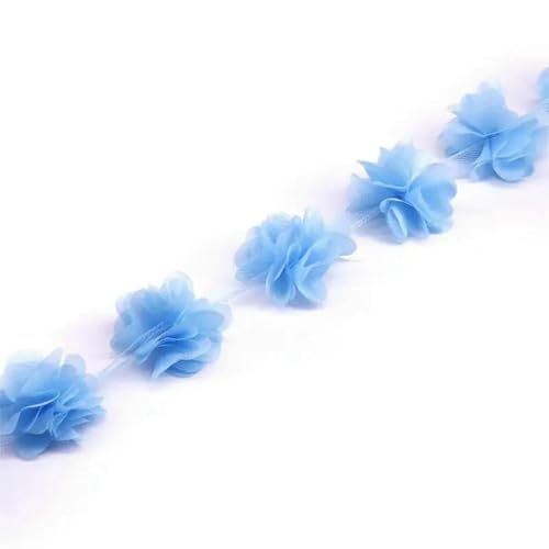 24 Stück 5 cm Blumen, 3D-Chiffon-Cluster-Blumen, Spitzenkleid-Dekoration, Spitzenstoff-Applikation, Nähzubehör, blau 24 Stück 5 cm Blumen, 3D-Chiffon-Cluster-Blumen, Spitzenkleid-Dekoration, Spitzenstoff-Applikation, Nähzubehör, blau von BSGUZ