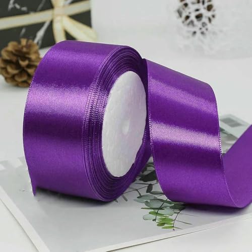 25 Yards/Rolle 4 cm Satinbänder Basteln Schleife DIY Wrap Weinrot Orange Gelb Grün Blau Lila Schwarz Grau Gold Weiß Bänder-20-4 cm x 25 Yards von BSGUZ