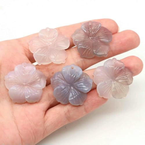 28 mm Pfirsichblüten-Charm-Perlen, Naturstein, Heilkristall, lose Abstandsperlen für DIY-Armbänder, Halsketten, Schmuckherstellung, Grauer Achat, 20 Stück 28 mm Pfirsichblüten-Charm-Perlen, Naturstein, Heilkristall, lose Abstandsperlen für DIY-Armbänder, Halsketten, Schmuckherstellung, Grauer Achat, 20 Stück von BSGUZ