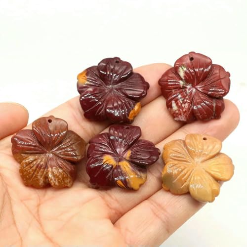 28 mm Pfirsichblüten-Charm-Perlen, Naturstein, Heilkristall, lose Abstandsperlen für DIY-Armbänder, Halsketten, Schmuckherstellung, Mookait, 10 Stück 28 mm Pfirsichblüten-Charm-Perlen, Naturstein, Heilkristall, lose Abstandsperlen für DIY-Armbänder, Halsketten, Schmuckherstellung, Mookait, 10 Stück von BSGUZ