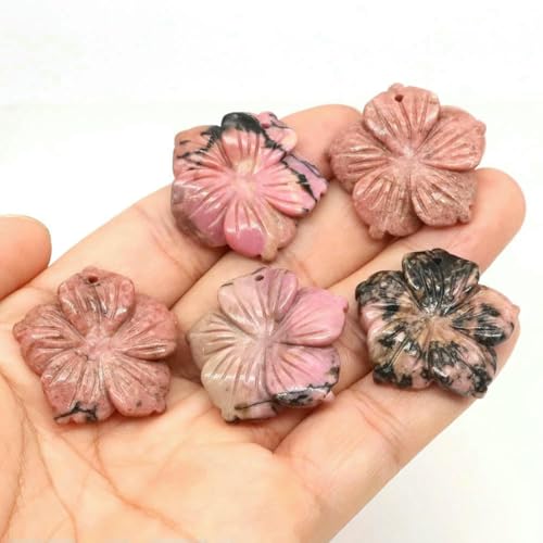 28 mm Pfirsichblüten-Charm-Perlen, Naturstein, Heilkristall, lose Abstandsperlen für DIY-Armband, Halskette, Schmuckherstellung, Rosa/Schwarz, Rhodonit, 20 Stück 28 mm Pfirsichblüten-Charm-Perlen, Naturstein, Heilkristall, lose Abstandsperlen für DIY-Armband, Halskette, Schmuckherstellung, Rosa/Schwarz, Rhodonit, 20 Stück von BSGUZ