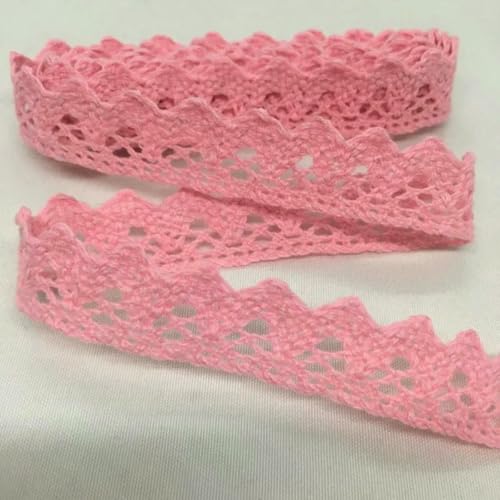 2Y 0,7 cm–2,5 cm gehäkeltes Baumwoll-Spitzenband für Handarbeit, Patchwork, Nähen, Ostern, Weihnachten, Deko, Flor-C172-4, Rosa, 1,5 cm – 2 Yards von BSGUZ