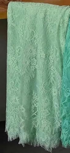 3,0 Meter/Los Spitzenstoff, Wimpernstickerei-Spitze, Brautschleier-Spitze, Zubehör, 150 cm Breite, Hellgrün, 3,0 Meter Preis 3,0 Meter/Los Spitzenstoff, Wimpernstickerei-Spitze, Brautschleier-Spitze, Zubehör, 150 cm Breite, Hellgrün, 3,0 Meter Preis von BSGUZ