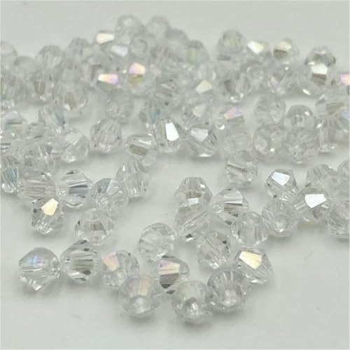 3/4/6 mm österreichische Doppelkegel-Kristallperlen, Glasperlen, lose Abstandsperlen zur Schmuckherstellung, DIY-Armband, Halskettenzubehör, 04–6 mm (ca. 45 Stück) von BSGUZ