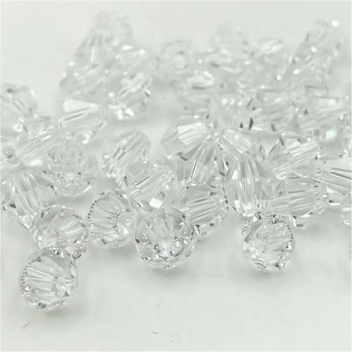3/4/6 mm österreichische Doppelkegel-Kristallperlen, Glasperlen, lose Abstandsperlen zur Schmuckherstellung, DIY-Armband, Halskettenzubehör, 06–4,0 mm (ca. 90 Stück) von BSGUZ