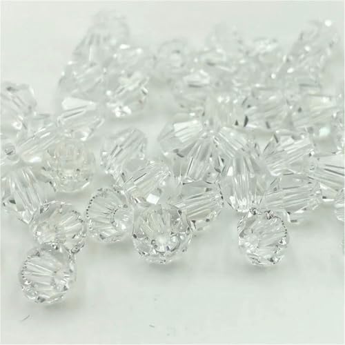 3/4/6 mm österreichische Doppelkegel-Kristallperlen, Glasperlen, lose Abstandsperlen zur Schmuckherstellung, DIY-Armband, Halskettenzubehör, 06–4,0 mm (ca. 90 Stück) von BSGUZ