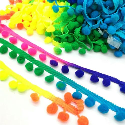 3/5/10 Meter Pom-Pom-Spitzenbesatz-Kugelband zum Selbermachen, Nähen von Kleidungsstücken, Hüten, Kissen, Nähen von dekorativem Zubehör, Fransenband, 5–10 mm Kugel, 20 Stück 3/5/10 Meter Pom-Pom-Spitzenbesatz-Kugelband zum Selbermachen, Nähen von Kleidungsstücken, Hüten, Kissen, Nähen von dekorativem Zubehör, Fransenband, 5–10 mm Kugel, 20 Stück von BSGUZ