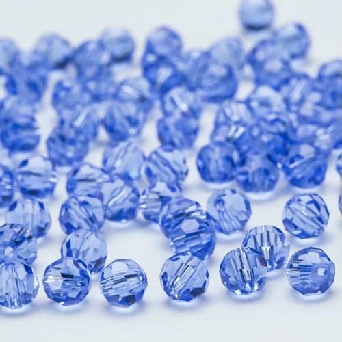3 4 6 8 mm AB-Farbe Runde Kristallperlen Facettierte transparente Glasperle Lose Abstandsperle für Schmuckherstellung DIY Armband Halskette-QZ001-08-8 mm-65-70 Stück von BSGUZ