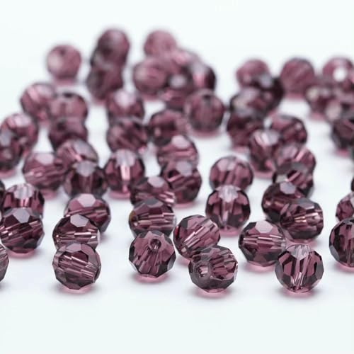3 4 6 8 mm AB-Farbe Runde Kristallperlen Facettierte transparente Glasperle Lose Abstandsperle für Schmuckherstellung DIY Armband Halskette-QZ001-18-4,0 mm-85-90 Stück von BSGUZ