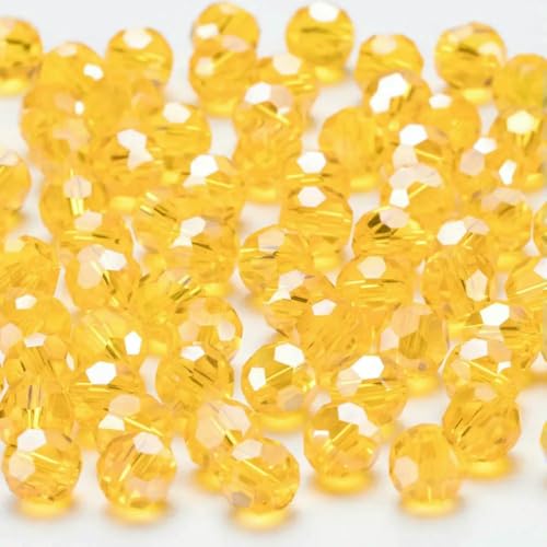 3 4 6 8 mm AB-Farbe Runde Kristallperlen Facettierte transparente Glasperle Lose Abstandsperle für Schmuckherstellung DIY Armband Halskette-QZ001-27-6 mm-90-95 Stück von BSGUZ