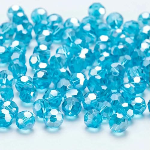 3 4 6 8 mm AB-Farbe Runde Kristallperlen Facettierte transparente Glasperle Lose Abstandsperle für Schmuckherstellung DIY Armband Halskette-QZ001-32-4,0 mm-85-90 Stück von BSGUZ