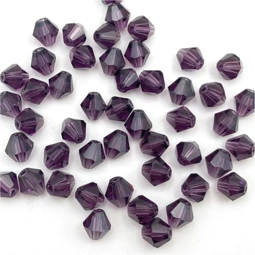 3 4 6 mm doppelkegelige österreichische Kristallperlen zur Schmuckherstellung, mehrfarbige facettierte Glas-Abstandsperlen für DIY-Zubehör, Großhandel, z10-6 mm (ca. 45 Stück) von BSGUZ
