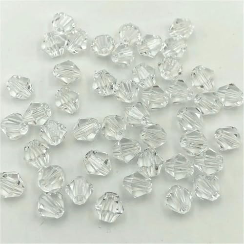 3 4 6 mm doppelkegelige österreichische Kristallperlen zur Schmuckherstellung, mehrfarbige facettierte Glas-Abstandsperlen für DIY-Zubehör-z06-6 mm (ca. 45 Stück) von BSGUZ