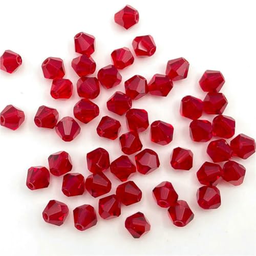 3 4 6 mm doppelkegelige österreichische Kristallperlen zur Schmuckherstellung, mehrfarbige facettierte Glas-Abstandsperlen für DIY-Zubehör-z08-6 mm (ca. 45 Stück) von BSGUZ