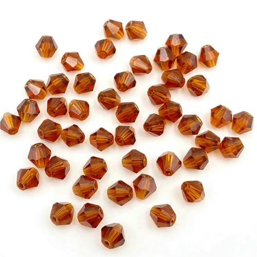 3 4 6 mm doppelkegelige österreichische Kristallperlen zur Schmuckherstellung, mehrfarbige facettierte Glas-Abstandsperlen für DIY-Zubehör-z09-4,0 mm (ca. 90 Stück) von BSGUZ