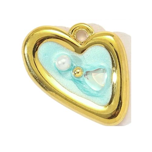3 teile/los Edelstahl Gradienten Emaille Liebe Herz DIY Halskette Anhänger Frauen Quallen Perle Strand Charms-YE1188-1x3 von BSGUZ