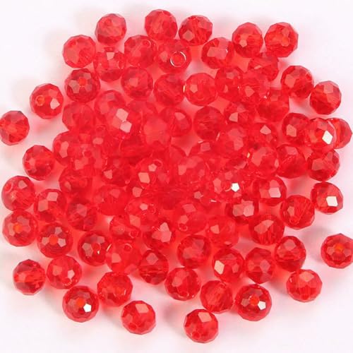 3 x 4,0 mm, 4 x 6 mm, facettierte Glasperlen, lose Abstandshalter, runde Kristallperlen zur Schmuckherstellung, DIY-Halsketten, Armbandzubehör, 21, 4 x 6 mm, 100 Stück von BSGUZ