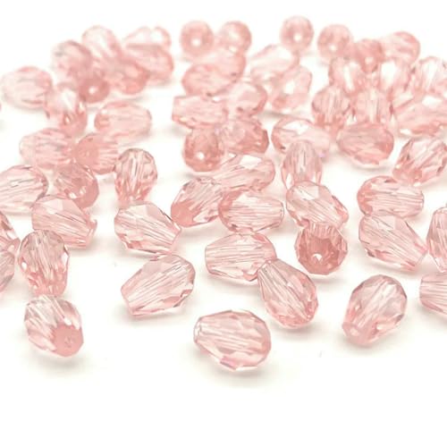 3 x 5, 5 x 7, 8 x 11 mm, facettierte österreichische Wassertropfen-Kristallperlen zur Schmuckherstellung, Tropfen-Glasperlen, DIY-Armband, Ohrringzubehör, d26 rosa, 8 x 1 von BSGUZ
