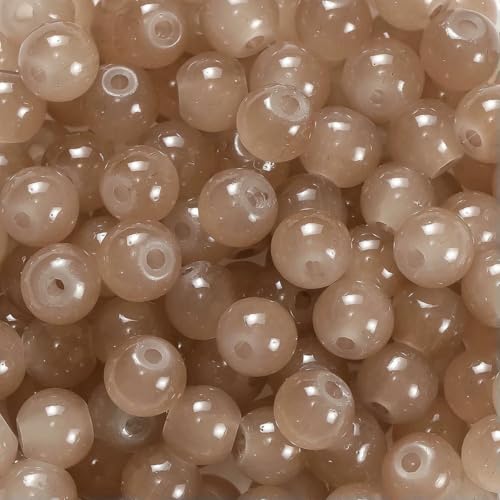 30/50 Stück 6 mm runde Glasperlen, bunte Abstandshalter, lose Perlen für Halsketten, Armbänder, DIY-Schmuckherstellung, Zubehör, Zubehör, Hellbraun, 50 Stück 30/50 Stück 6 mm runde Glasperlen, bunte Abstandshalter, lose Perlen für Halsketten, Armbänder, DIY-Schmuckherstellung, Zubehör, Zubehör, Hellbraun, 50 Stück von BSGUZ