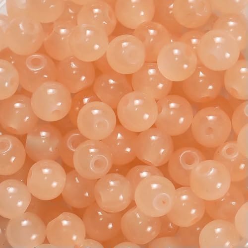 30/50 Stück 6 mm runde Glasperlen, bunte Abstandshalter, lose Perlen für Halsketten, Armbänder, DIY-Schmuckherstellung, Zubehör, Zubehör, Hellorange, 50 Stück 30/50 Stück 6 mm runde Glasperlen, bunte Abstandshalter, lose Perlen für Halsketten, Armbänder, DIY-Schmuckherstellung, Zubehör, Zubehör, Hellorange, 50 Stück von BSGUZ