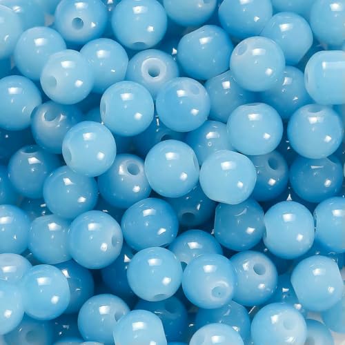 30/50 Stück 6 mm runde Glasperlen, bunte Abstandshalter, lose Perlen für Halsketten, Armbänder, DIY-Schmuckherstellung, Zubehör, Zubehör, Himmelblau, 30 Stück 30/50 Stück 6 mm runde Glasperlen, bunte Abstandshalter, lose Perlen für Halsketten, Armbänder, DIY-Schmuckherstellung, Zubehör, Zubehör, Himmelblau, 30 Stück von BSGUZ