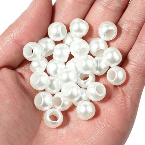 30–200 Stück 8 10 12 16 mm ABS-Imitationsperle mit großem Loch, Acryl-Abstandshalterperle zur Schmuckherstellung, DIY-Armband, Halskette, 8 mm x 200 Stück 30–200 Stück 8 10 12 16 mm ABS-Imitationsperle mit großem Loch, Acryl-Abstandshalterperle zur Schmuckherstellung, DIY-Armband, Halskette, 8 mm x 200 Stück von BSGUZ