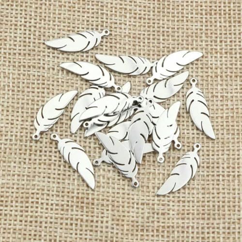 30 Stück/Los 25 x 6 mm 20 x 6 mm Charms 316 Edelstahl Feder Blätter Blatt Niedlich für Halskette Anhänger Charms DIY Schmuckherstellung-20 x 6 mm 30 Stück/Los 25 x 6 mm 20 x 6 mm Charms 316 Edelstahl Feder Blätter Blatt Niedlich für Halskette Anhänger Charms DIY Schmuckherstellung-20 x 6 mm von BSGUZ