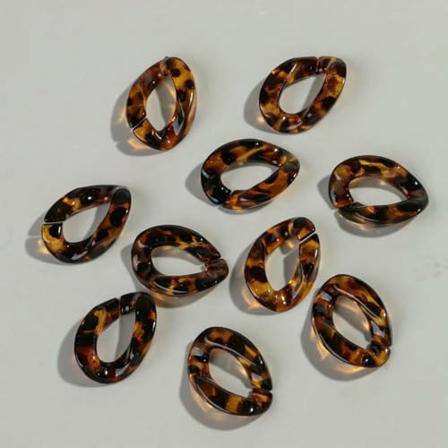 30 Stück 20 x 30 mm Acryl-Gliederkette, zweifarbig, lose Perlen für Armband, Halskette, Brille, Kette, Herstellung von DIY-Schmuckzubehör, Leopard, 20 x 30 mm 30 Stück 20 x 30 mm Acryl-Gliederkette, zweifarbig, lose Perlen für Armband, Halskette, Brille, Kette, Herstellung von DIY-Schmuckzubehör, Leopard, 20 x 30 mm von BSGUZ