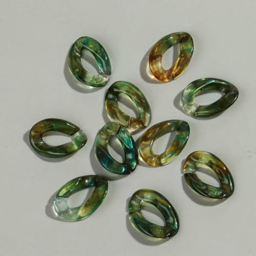 30 Stück 20 x 30 mm Acryl-Gliederkette, zweifarbig, lose Perlen für Armband, Halskette, Brille, Kette, Herstellung von DIY-Schmuckzubehör, grün, 20 x 30 mm 30 Stück 20 x 30 mm Acryl-Gliederkette, zweifarbig, lose Perlen für Armband, Halskette, Brille, Kette, Herstellung von DIY-Schmuckzubehör, grün, 20 x 30 mm von BSGUZ
