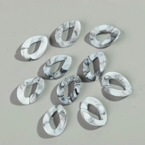 30 Stück 20 x 30 mm Acryl-Gliederkette, zweifarbig, lose Perlen für Armband, Halskette, Brille, Kette, Herstellung von DIY-Schmuckzubehör – Marmorweiß – 20 x 30 mm 30 Stück 20 x 30 mm Acryl-Gliederkette, zweifarbig, lose Perlen für Armband, Halskette, Brille, Kette, Herstellung von DIY-Schmuckzubehör – Marmorweiß – 20 x 30 mm von BSGUZ