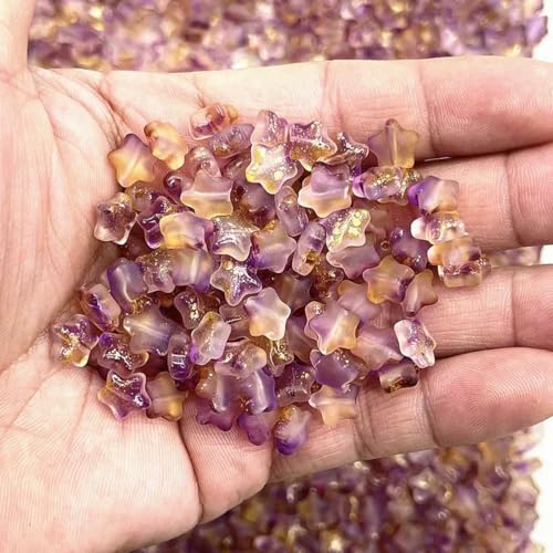 30 Stück 8 mm AB-Farbe Fünfzackige Sternperlen Tschechische Glasperlen Lose Abstandshalter für Schmuckherstellung DIY Handgemachtes Kleidungszubehör-25 von BSGUZ