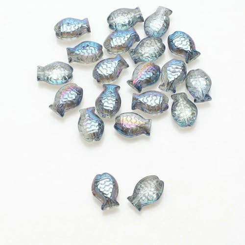 30 Stück Kristall-Anhänger mit kleinen Fischen, 10 x 14,0 mm, facettierte Glasperlen, lose Perlen für die Herstellung von Charms, Ohrringen, Halsketten, Schmuckzubehör, CD18 30 Stück Kristall-Anhänger mit kleinen Fischen, 10 x 14,0 mm, facettierte Glasperlen, lose Perlen für die Herstellung von Charms, Ohrringen, Halsketten, Schmuckzubehör, CD18 von BSGUZ