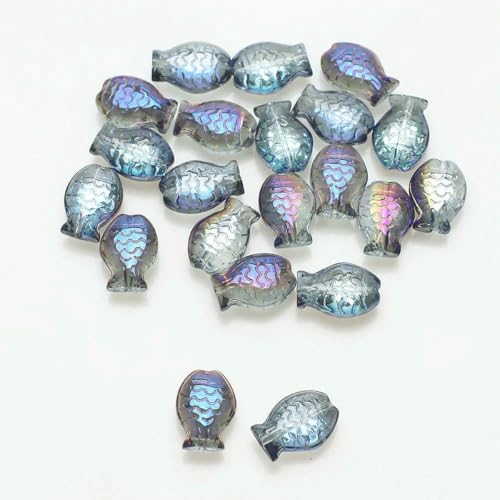30 Stück Kristall-Anhänger mit kleinen Fischen, 10 x 14,0 mm, facettierte Glasperlen, lose Perlen für die Herstellung von Charms, Ohrringen, Halsketten, Schmuckzubehör, CD19 30 Stück Kristall-Anhänger mit kleinen Fischen, 10 x 14,0 mm, facettierte Glasperlen, lose Perlen für die Herstellung von Charms, Ohrringen, Halsketten, Schmuckzubehör, CD19 von BSGUZ