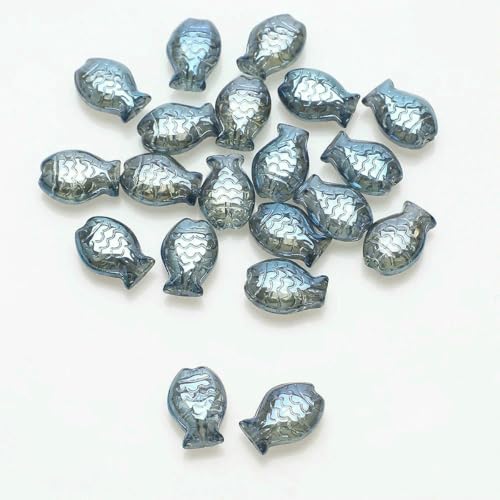 30 Stück Kristall-Anhänger mit kleinen Fischen, 10 x 14,0 mm, facettierte Glasperlen, lose Perlen für die Herstellung von Charms, Ohrringen, Halsketten, Schmuckzubehör, ED33 30 Stück Kristall-Anhänger mit kleinen Fischen, 10 x 14,0 mm, facettierte Glasperlen, lose Perlen für die Herstellung von Charms, Ohrringen, Halsketten, Schmuckzubehör, ED33 von BSGUZ