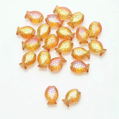 30 Stück Kristall kleine Fischanhänger 10x14,0mm facettierte Glasperlen für DIY Herstellung von Charms Ohrringen Halsketten Schmuckzubehör-AD24 von BSGUZ