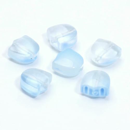 30 Stück transparente kleine Blumen-Abstandsperlen aus Glas für DIY-Schmuck, handgefertigt, Halskette, Ohrringe, Armband, Bastelzubehör, Blau, 30 Stück von BSGUZ