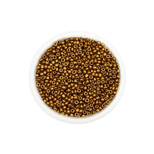 300/600 Stück 3/4,0 mm Charm-Glasperlen, tschechische Rocailles-Perlen, kleine runde lose Perlen für die Herstellung von DIY-Schmuck, Ohrringen und Armbändern, Gold, 4,0 mm x 300 Stück 300/600 Stück 3/4,0 mm Charm-Glasperlen, tschechische Rocailles-Perlen, kleine runde lose Perlen für die Herstellung von DIY-Schmuck, Ohrringen und Armbändern, Gold, 4,0 mm x 300 Stück von BSGUZ